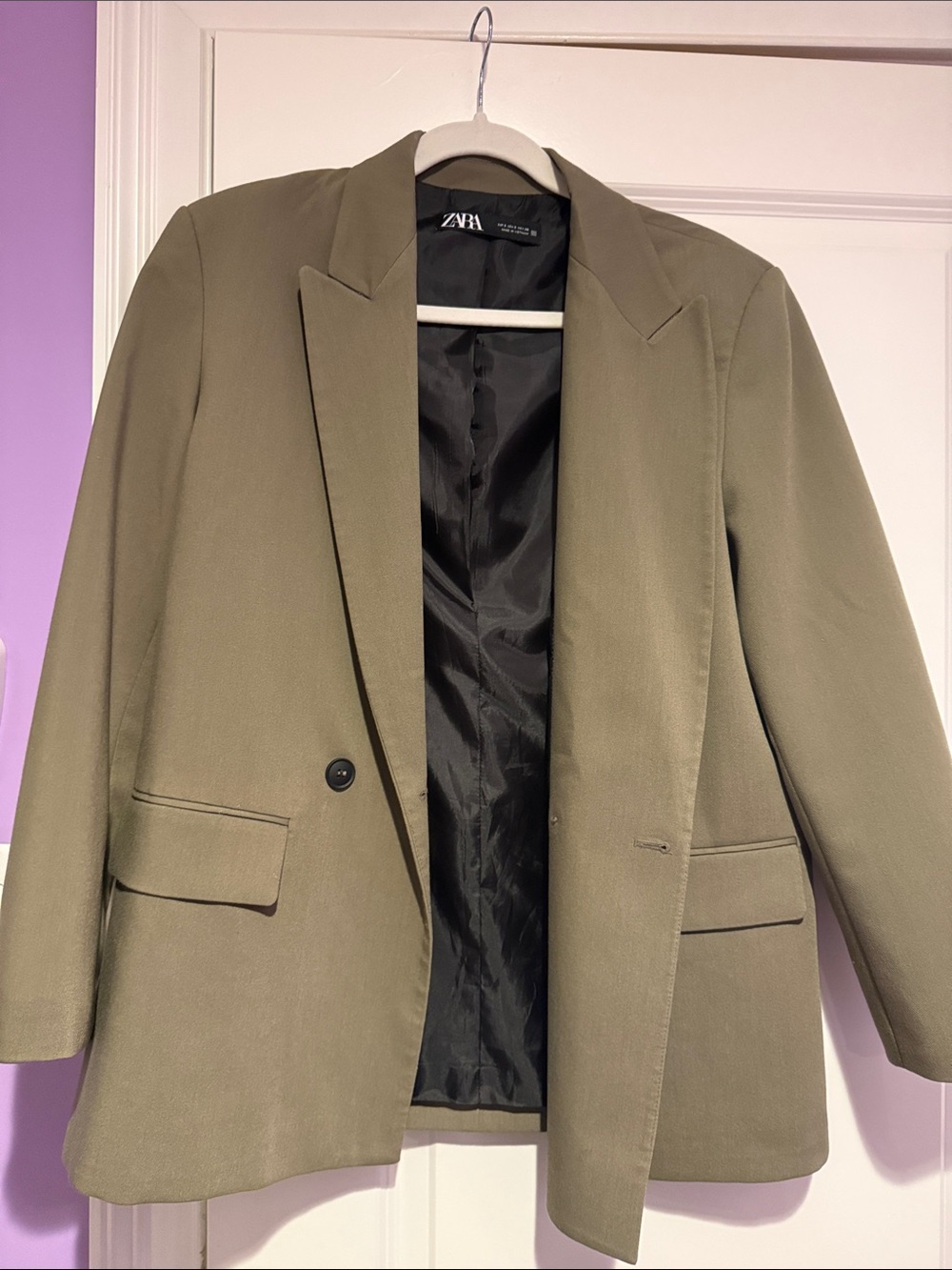 Zara oversized green blazer